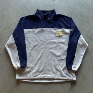 Vintage 90s Michigan Wolverines 1/4 Zip Sweatshirt Size XXL Gray Fleece NCAA‎